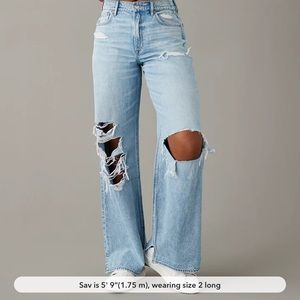 AE Dreamy Drape Super High-Waisted Baggy Wide-Leg Jean
